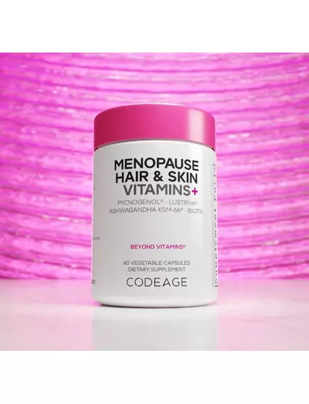 CodeAge Menopause Hair & Skin Vitamins+ / Комплекс вітамінів для волосся і шкіри при менопаузі 60 капсул, фото 7 від магазину біодобавок nutrido.shop