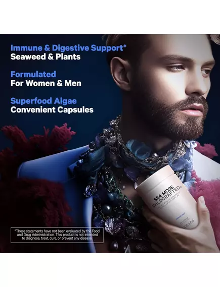 CODEAGE WILDCRAFTED SEA MOSS / СИРІ МОРСЬКІ ВОДОРОСТІ ДЛЯ ПІДТРИМКИ ЩИТОПОДІБНОЇ ЗАЛОЗИ 120 КАПСУЛ, фото 8 від магазину біодобавок nutrido.shop