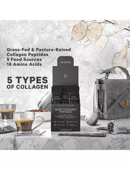 CodeAge Multi Collagen Peptides Powder Platinum / Пептиды коллагена, обогащенные витаминами 30 шт, фото 7 в магазине биодобавок nutrido.shop