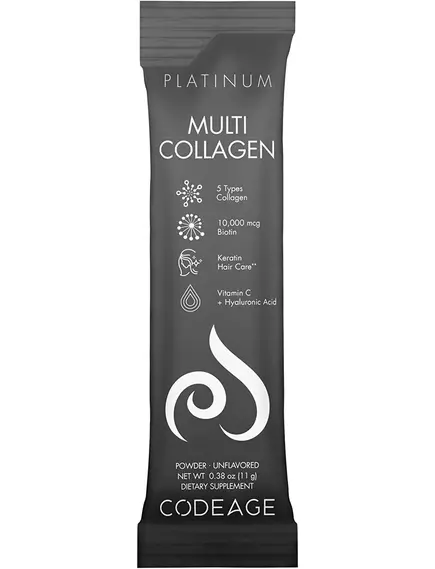 CodeAge Multi Collagen Peptides Powder Platinum / Пептиды коллагена, обогащенные витаминами 30 шт, фото 9 в магазине биодобавок nutrido.shop