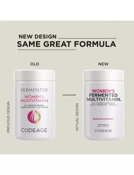 CODEAGE WOMEN’S DAILY MULTIVITAMIN / ЩОДЕННІ ФЕРМЕНТОВАНІ МУЛЬТИВІТАМІНИ ДЛЯ ЖІНОК 120 КАПС, фото 3 в магазині біодобавок nutrido.shop CODEAGE WOMEN’S DAILY MULTIVITAMIN / ЩОДЕННІ ФЕРМЕНТОВАНІ МУЛЬТИВІТАМІНИ ДЛЯ ЖІНОК 120 КАПС, фото 3 від магазину біодобавок nutrido.shop