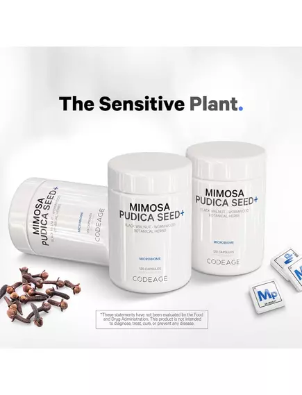 CodeAge Mimosa Pudica Seed / Насіння мімози Антипаразитарний комплекс 120 капсул, фото 7 від магазину біодобавок nutrido.shop