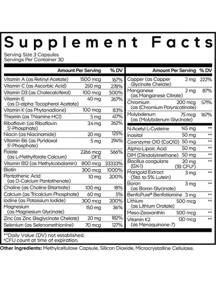 CodeAge Methylated Multivitamin+ / Комплекс мультивітамінів метильованих 90 капсул, фото 2 від магазину біодобавок nutrido.shop