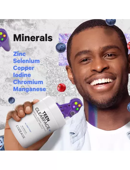 CodeAge Teen Clearface Vitamins / Витамины для подростковой кожи 60 капсул, фото 5 в магазине биодобавок nutrido.shop