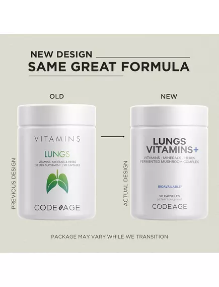 CodeAge Lungs Vitamins / Витамины для поддержки легких 90 капсул, фото 3 в магазине биодобавок nutrido.shop