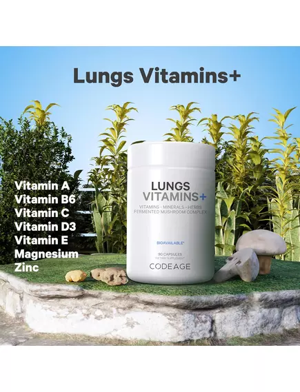 CodeAge Lungs Vitamins / Витамины для поддержки легких 90 капсул, фото 4 в магазине биодобавок nutrido.shop