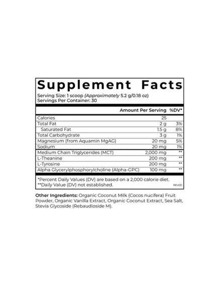 Cymbiotika Nootropic Creamer Advanced / Ноотропні сухі вершки з MCT, L-теанін, L-тирозин, Alpha GPC 30 порцій, фото 2 від магазину біодобавок nutrido.shop