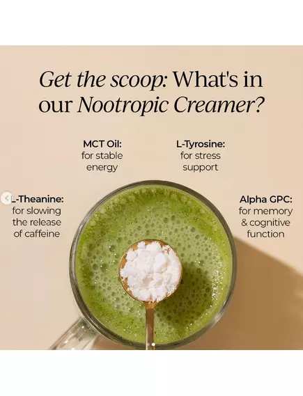 Cymbiotika Nootropic Creamer Advanced / Ноотропні сухі вершки з MCT, L-теанін, L-тирозин, Alpha GPC 30 порцій, фото 8 від магазину біодобавок nutrido.shop