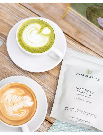 Cymbiotika Nootropic Creamer Advanced / Ноотропні сухі вершки з MCT, L-теанін, L-тирозин, Alpha GPC 30 порцій, фото 9 від магазину біодобавок nutrido.shop