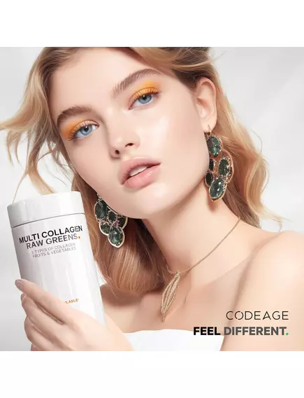 CodeAge Multi Collagen Raw Greens / Пять типов коллагена + 21 органический фрукт и овощ 180 капсул, фото 7 в магазине биодобавок nutrido.shop