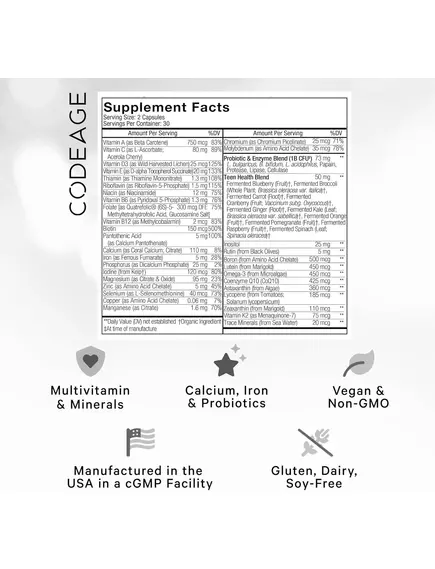 CodeAge Teen Fermented Multivitamin / Мультивитамины для подростков 12-18 лет 60 капсул, фото 3 купить в магазине биодобавок nutrido.shop CodeAge Teen Fermented Multivitamin / Мультивитамины для подростков 12-18 лет 60 капсул, фото 3 в магазине биодобавок nutrido.shop