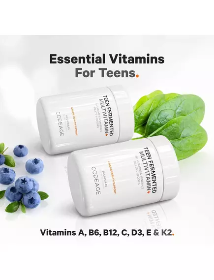 CodeAge Teen Fermented Multivitamin / Мультивитамины для подростков 12-18 лет 60 капсул, фото 5 купить в магазине биодобавок nutrido.shop CodeAge Teen Fermented Multivitamin / Мультивитамины для подростков 12-18 лет 60 капсул, фото 5 в магазине биодобавок nutrido.shop