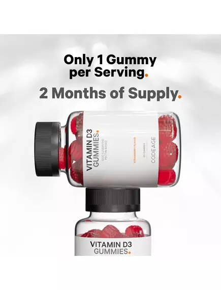 CodeAge Vitamin D3 Gummies / Витамин Д3 2500 МЕ жевательный 60 шт, фото 5 в магазине биодобавок nutrido.shop