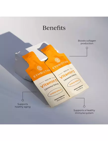 CYMBIOTIKA LIPOSOMAL VITAMIN C / ЛІПОСОМАЛЬНИЙ ВІТАМІН C 1000 МГ 30 САШЕ, фото 2 від магазину біодобавок nutrido.shop