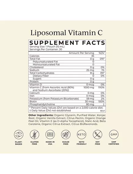 CYMBIOTIKA LIPOSOMAL VITAMIN C / ЛІПОСОМАЛЬНИЙ ВІТАМІН C 1000 МГ 30 САШЕ, фото 4 від магазину біодобавок nutrido.shop