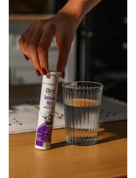 Orzax Efervit Sambucus Nigra / Чорна бузина підтримка імунної системи 20 шипучих таблеток, фото 3 в магазине биодобавок nutrido.shop
