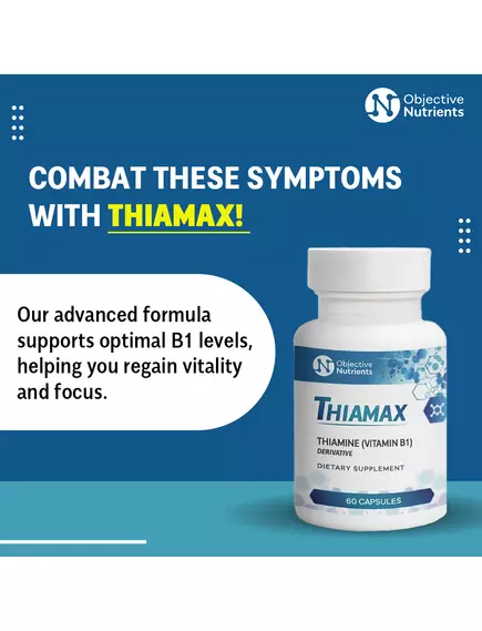 Objective Nutrients Thiamax / Тіамакс біодоступний вітамін Б1 60 капсул, фото 6 в магазине биодобавок nutrido.shop