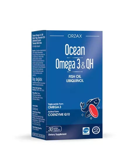Orzax Omega 3 & QH / Риб'ячий жир і коензим Q10 убіхінол 30 капсул від магазину біодобавок nutrido.shop