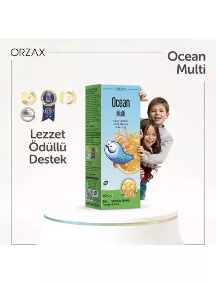 Ocean Multi / Мультивітаміни з омега-3 для дітей смак меду та апельсина 150 мл, фото 4 в магазине биодобавок nutrido.shop