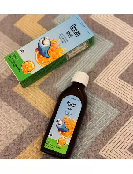 Ocean Multi / Мультивітаміни з омега-3 для дітей смак меду та апельсина 150 мл, фото 5 в магазине биодобавок nutrido.shop