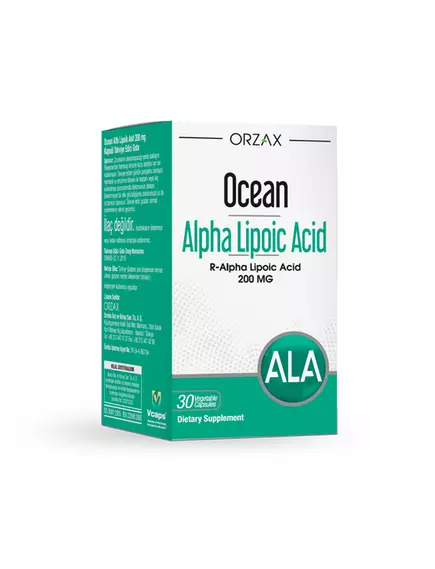 Orzax Alpha Lipoic Acid / R-альфа-ліпоєва кислота 200 мг 30 капсул в магазине биодобавок nutrido.shop