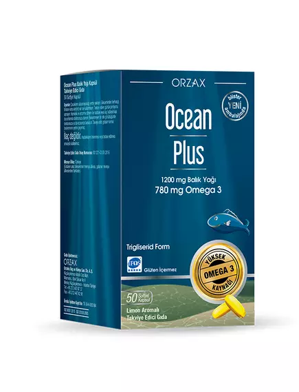 Orzax Ocean Plus / Омега 3 риб'ячий жир із ЕПК і ДГК 780 мг 50 капсул від магазину біодобавок nutrido.shop