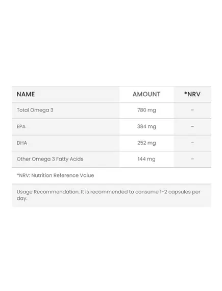 Orzax Ocean Plus / Омега 3 риб'ячий жир із ЕПК і ДГК 780 мг 50 капсул, фото 2 від магазину біодобавок nutrido.shop