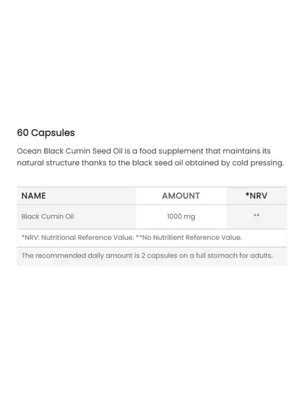 Orzax Black Cumin Seed Oil / Олія насіння чорного кмину 1000 мг 60 капсул, фото 2 в магазине биодобавок nutrido.shop