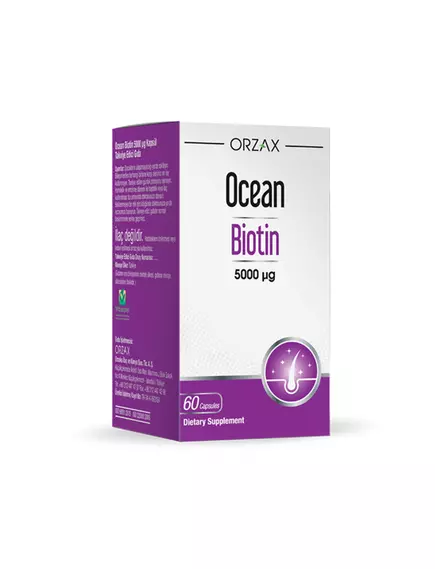 Orzax Biotin / Біотин вітамін Б7 5000 мкг 60 капсул від магазину біодобавок nutrido.shop