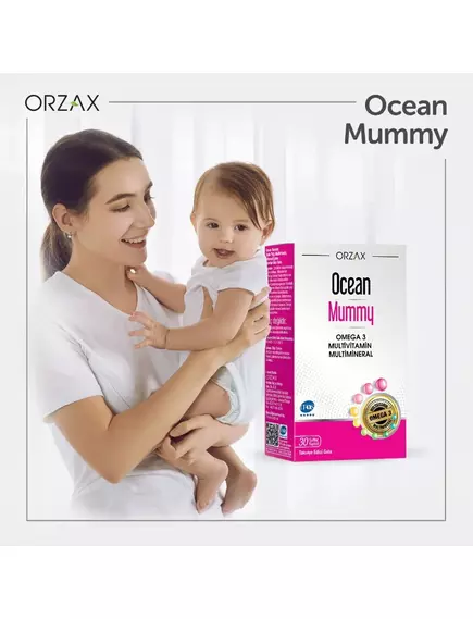 Orzax Mummy / Мультивітаміни + Омега 3 для вагітних і годуючих 30 капсул, фото 6 в магазине биодобавок nutrido.shop