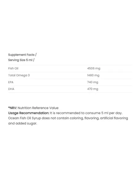 Ocean Omega 3 tutti frutti sirop / Омега-3 сироп з ароматом тутті фрутті 150 мл, фото 2 в магазине биодобавок nutrido.shop