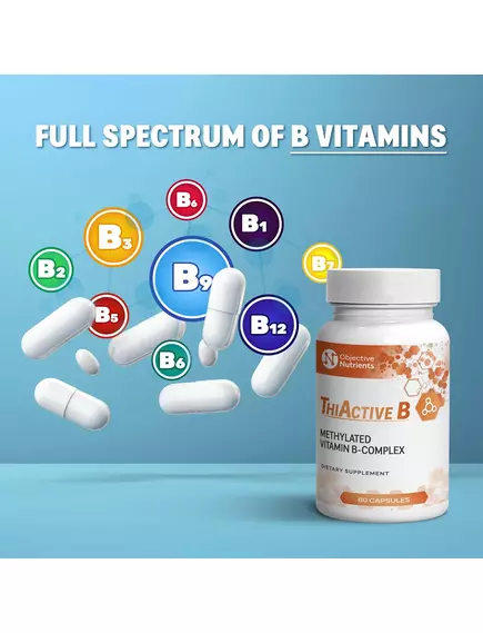 Objective Nutrients Thiavite B / Тіавіт повний спектр вітамінів групи Б 60 капсул, фото 6 в магазине биодобавок nutrido.shop
