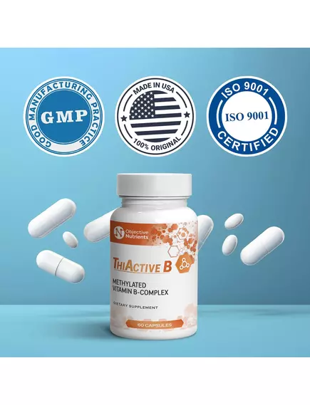 Objective Nutrients Thiavite B / Тіавіт повний спектр вітамінів групи Б 60 капсул, фото 7 в магазине биодобавок nutrido.shop