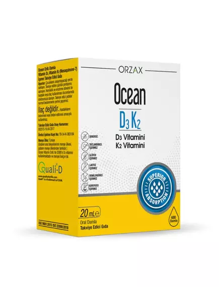 Orzax Vitamin D3K2 / Вітамін Д3К2 1000 МО 20 мл від магазину біодобавок nutrido.shop