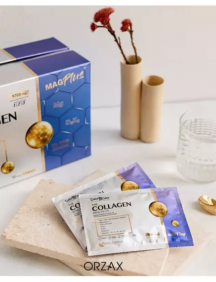 Orzax The Collagen Mag Plus / Коллагеновые пептиды c витаминным комплексом и магнием 30 саше, фото 2 в магазине биодобавок nutrido.shop