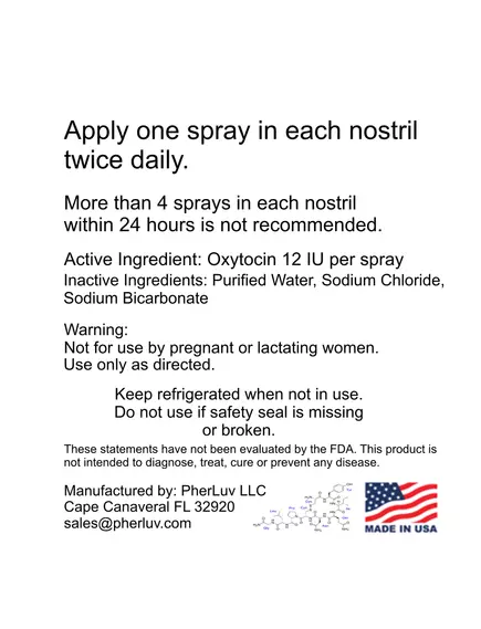 OXYLUV OXYTOCIN NASAL SPRAY / ОКСИТОЦИН НАЗАЛЬНИЙ СПРЕЙ 12 IU, фото 4 від магазину біодобавок nutrido.shop