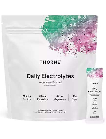 Thorne Research Daily Electrolytes / Щоденні електроліти смак кавуна 30 саше в магазине биодобавок nutrido.shop