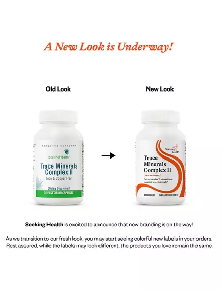 Seeking Health Trace Minerals Complex II / Микроэлементы трейс минерал без железа и меди 30 капсул, фото 2 в магазине биодобавок nutrido.shop