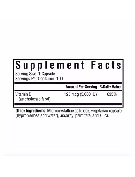 SEEKING HEALTH VITAMIN D3 / ВІТАМІН Д3 5000 МО 100 КАПСУЛ, фото 2 від магазину біодобавок nutrido.shop