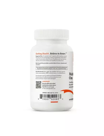 Seeking Health Multivitamin One / Мультивітаміни один раз на день 45 капсул, фото 6 в магазине биодобавок nutrido.shop