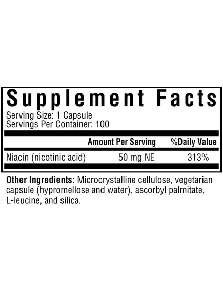 Seeking Health Niacin / Ниацин витамин Б3 50 мг 100 капсул, фото 3 в магазине биодобавок nutrido.shop
