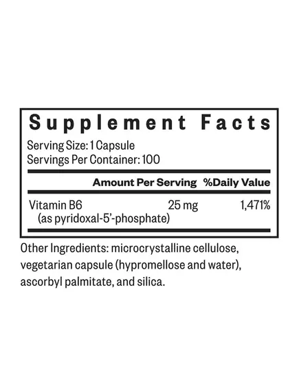 Seeking Health P-5-P Pyridoxal 5-Phosphate / Витамин Б6 Пиридоксаль-5-фосфат 100 капсул, фото 2 в магазине биодобавок nutrido.shop
