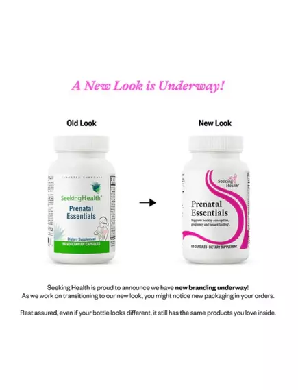 Seeking Health Prenatal Essentials / Комплекс витаминов для беременных 60 капсул, фото 2 в магазине биодобавок nutrido.shop