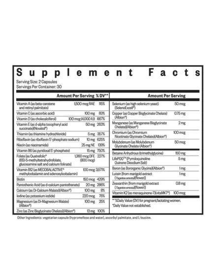 Seeking Health Prenatal Essentials / Комплекс витаминов для беременных 60 капсул, фото 5 в магазине биодобавок nutrido.shop