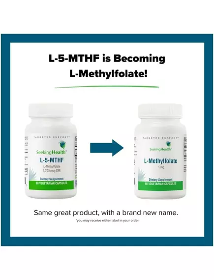 Seeking Health L-5-MTHF / Метилфолат витамин Б9 1700 мкг 60 капсул, фото 5 в магазине биодобавок nutrido.shop