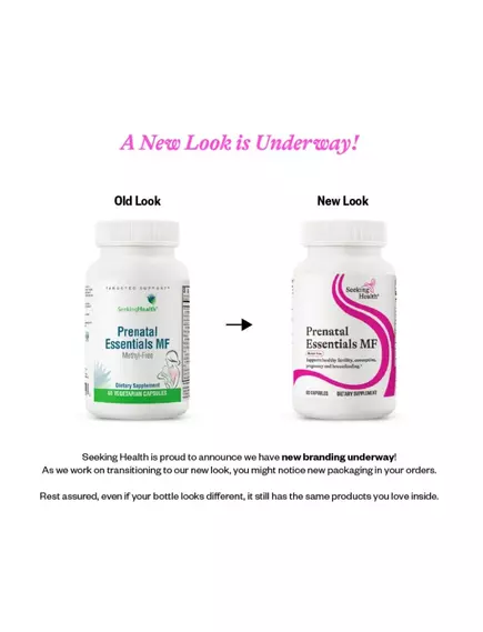 Seeking Health Prenatal Essentials MF / Комплекс витаминов для беременных без метилов 60 капсул, фото 2 в магазине биодобавок nutrido.shop