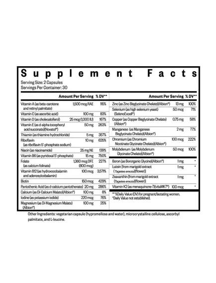 Seeking Health Prenatal Essentials MF / Комплекс витаминов для беременных без метилов 60 капсул, фото 3 в магазине биодобавок nutrido.shop