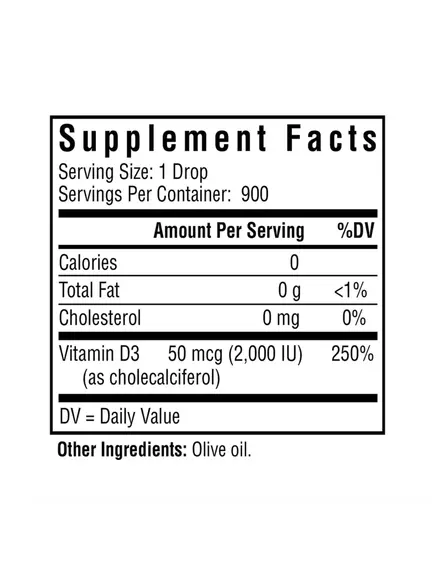 Seeking Health Optimal Vitamin D Drops / Витамин Д3 жидкий на основе оливкового масла 30 мл, фото 2 в магазине биодобавок nutrido.shop