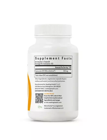 Seeking Health Optimal CoQ10 / Коэнзим CoQ10 100 мг 60 капсул, фото 4 в магазине биодобавок nutrido.shop
