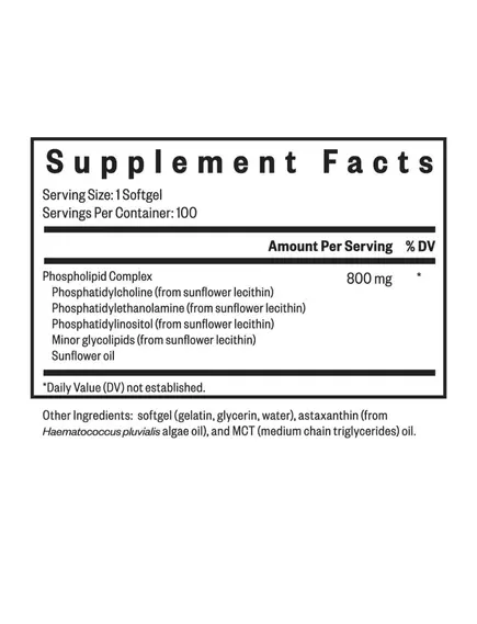 Seeking Health Optimal PC / Фосфатидилхолин из подсолнечника 800 мг 100 капсул, фото 3 в магазине биодобавок nutrido.shop